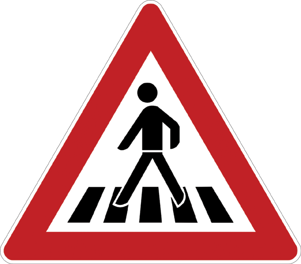 Verkehrszeichen 101.11 - Fußgängerüberweg, Aufstellung rechts