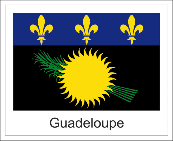 Flagge | Guadeloupe -weisses Design 