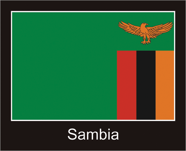Flagge | Sambia -schwarzes Design