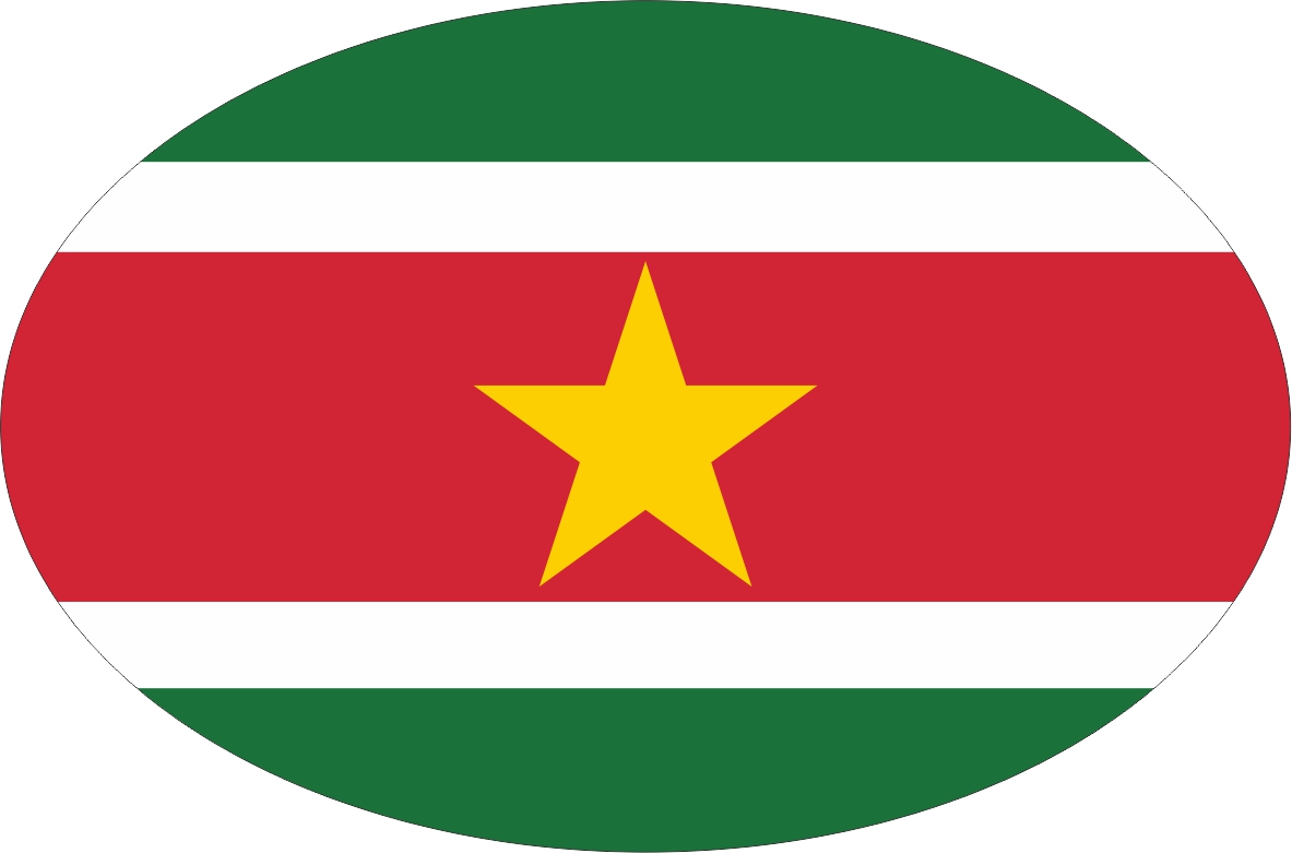 Suriname | Aufkleber in ovaler Form