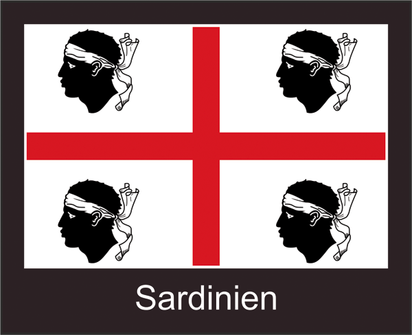 Sardinien | Aufkleber mit schwarzem Design