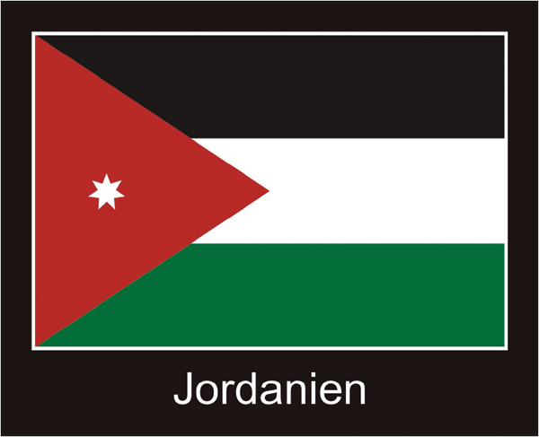 Flagge | Jordanien -schwarzes Design