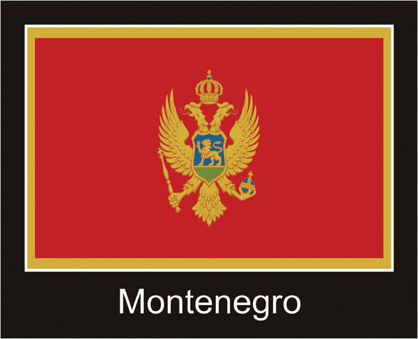 Montenegro | Aufkleber mit schwarzem Design