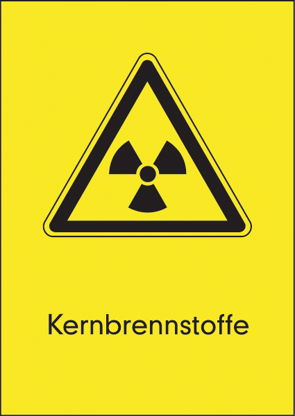 Warnzeichenaufkleber Strahlenschutz .011- Kernbrennstoffe (alt)