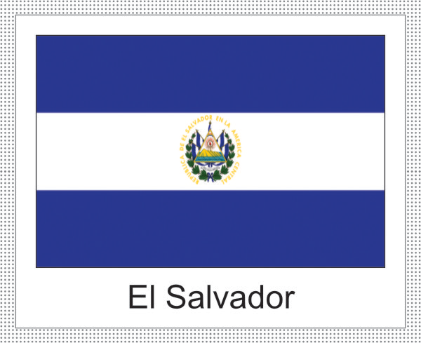 El Salvador | Aufkleber mit weissem Design