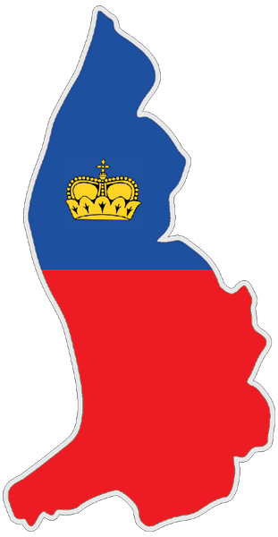 Liechtenstein | Auf Contour geschnittene Flagge