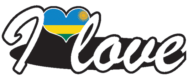 Aufkleber- I love Ruanda