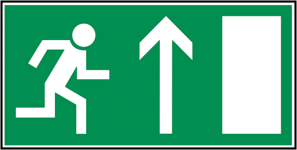 Rettungszeichenaufkleber .022- Notausgang geradeaus (alt)