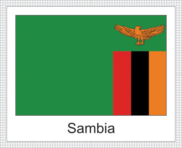 Flagge | Sambia -weisses Design