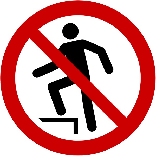 Verbotszeichenaufkleber .019- Aufsteigen verboten