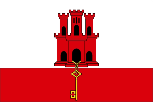 Gibraltar | Flagge -gleiche Größe 