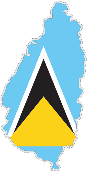 St. Lucia | Auf Contour geschnittene Flagge
