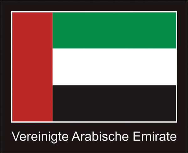 Vereinigte Arabische Emirate | Aufkleber mit schwarzem Design 