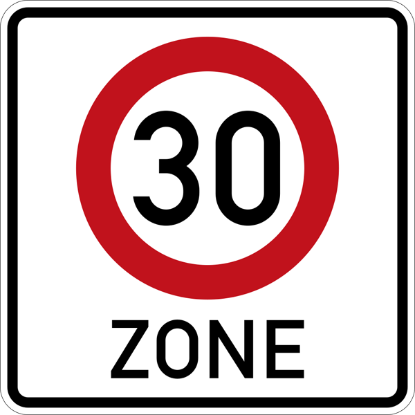 Verkehrszeichen 274.1 - Beginn einer Tempo 30-Zone