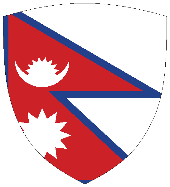 Nepal | Flagge -wappenförmig