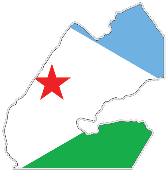 Djibouti | Flag cut to Contour