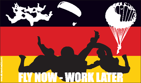 Aufkleber - FLY NOW - WORK LATER (D)