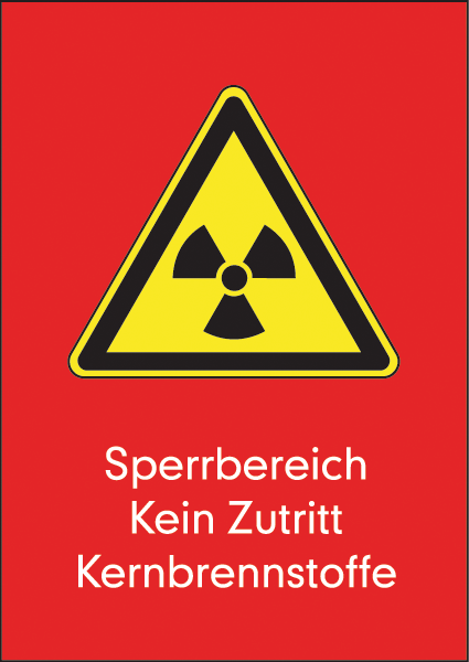 Achtung Radioaktive Strahlung Aufkleber 