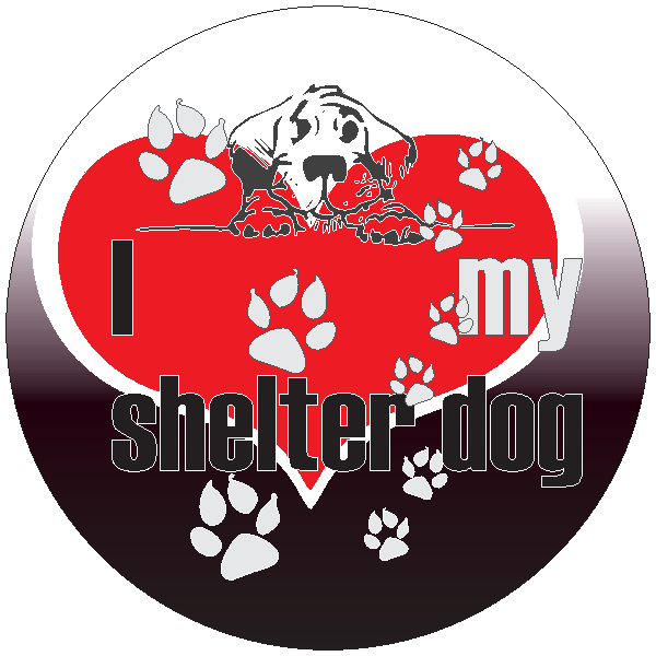 Aufkleber - I love my shelter dog