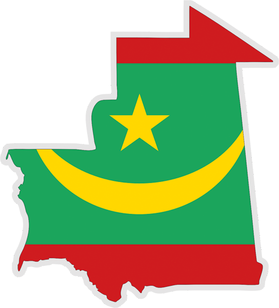 Mauritania | Flag cut to Contour