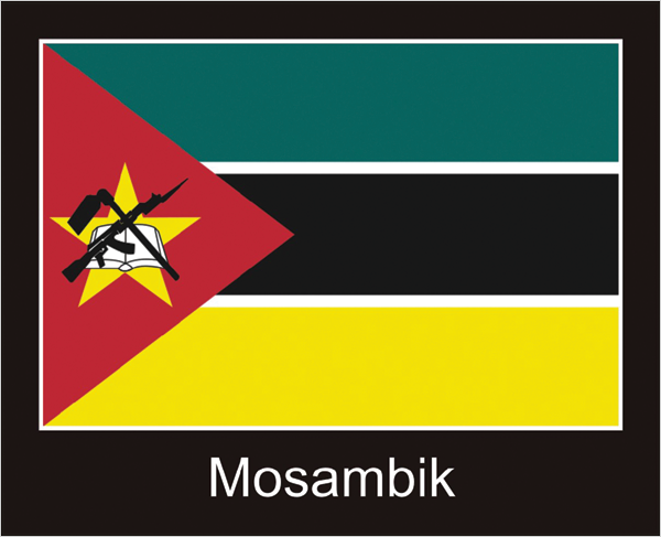 Mosambik | Aufkleber mit schwarzem Design 