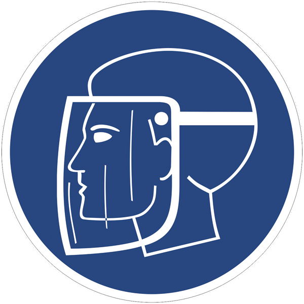 Gebotszeichenaufkleber alt .010- Gesichtsschutz benutzen (alt)