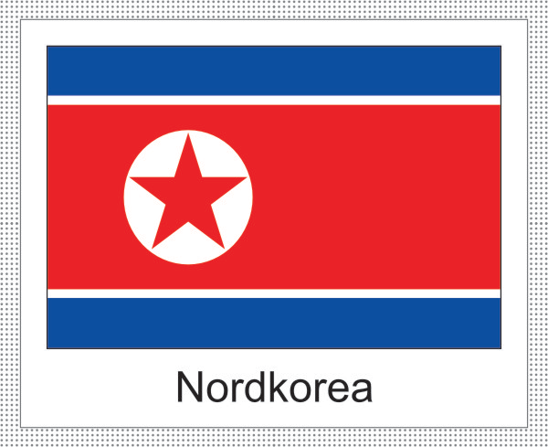 Nordkorea | Aufkleber mit weissem Design