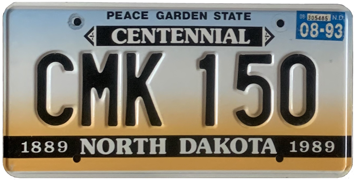 USA-Kennzeichen als Aufkleber | North Dakota.1