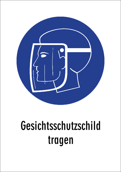 Gebotszeichenaufkleber alt .065- Gesichtsschutzschild tragen (alt)