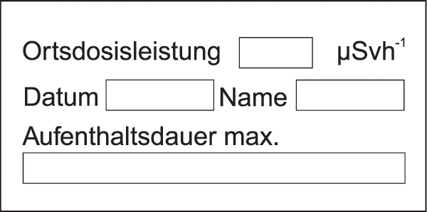Warnzeichenaufkleber Strahlenschutz .007- Etikett: Ortsdosisleistung