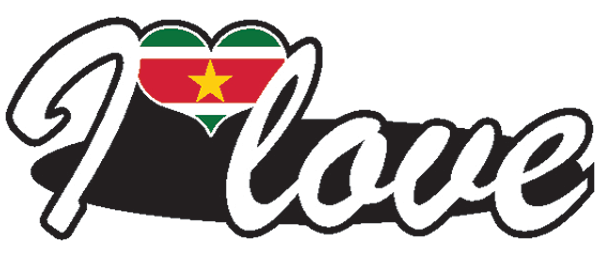 Aufkleber- I love Suriname