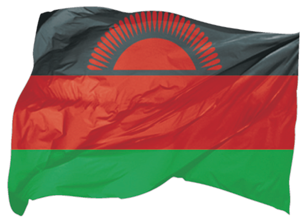Malawi | wehende Flagge als Aufkleber