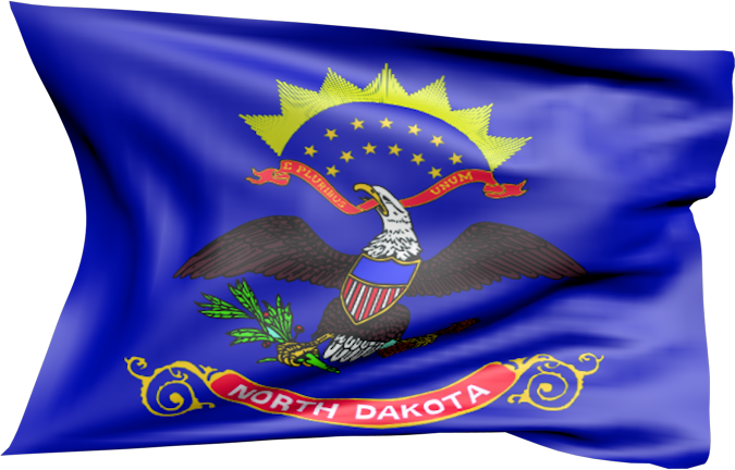 North Dakota | wehende Flagge von North Dakota als Aufkleber