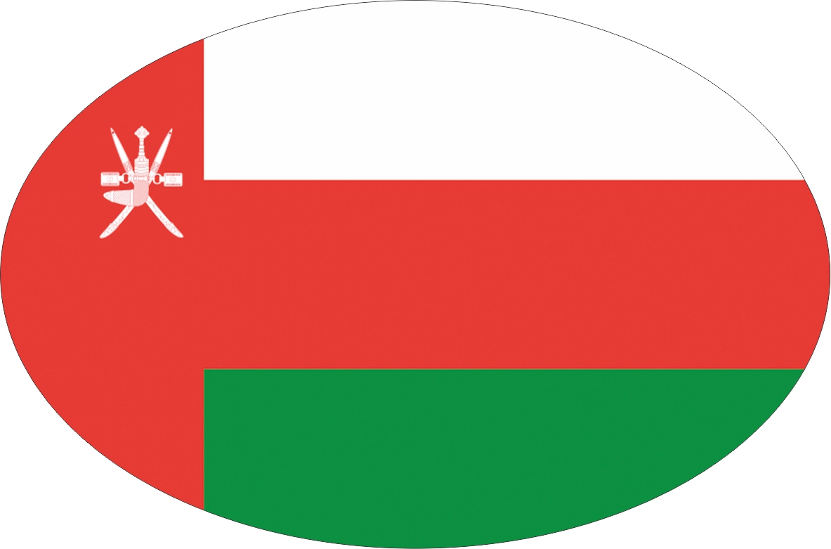 Oman | Aufkleber in ovaler Form
