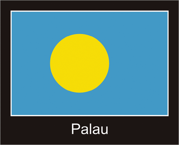 Palau | Aufkleber mit schwarzem Design 