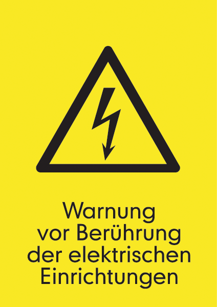 Warnzeichenaufkleber Elektro .016- Warnung vor Berührung der elektrischen Einrichtungen (alt)