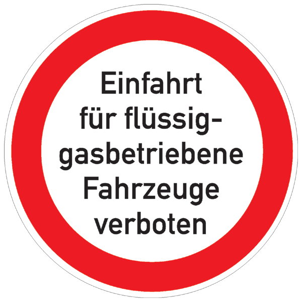 Verbotszeichenaufkleber alt .087- Einfahrt für flüssiggasbetriebene Fahrzeuge verboten (alt)