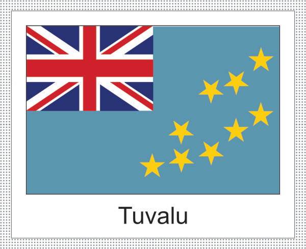 Tuvalu | Aufkleber mit weissem Design