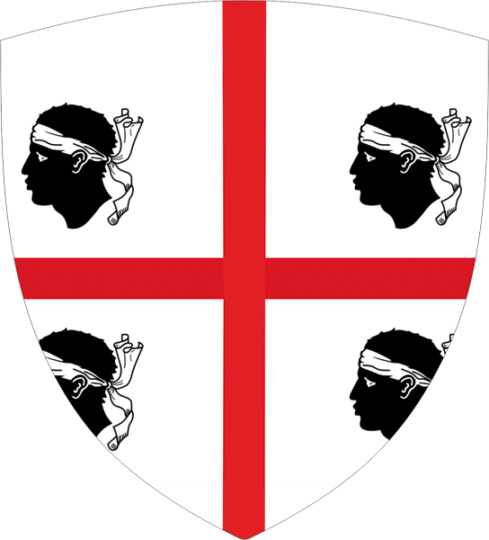 Sardinien | Flagge -wappenförmig