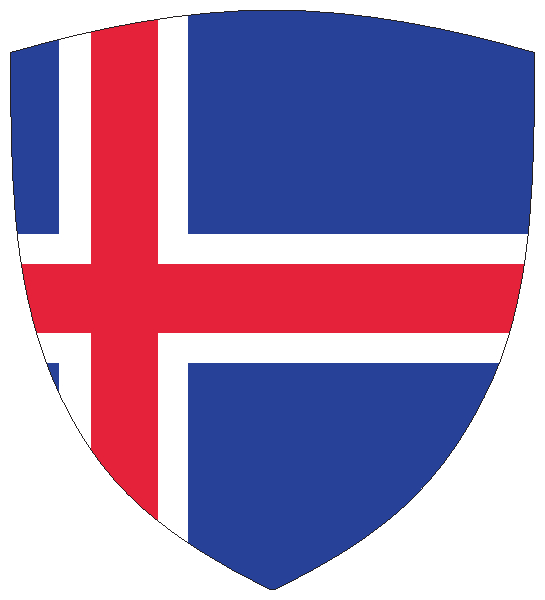 Island | Flagge -wappenförmig