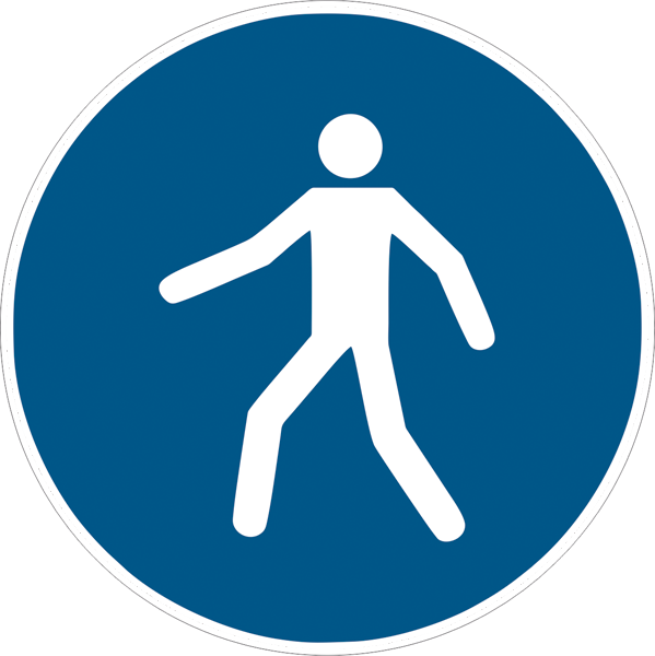 Gebotszeichenaufkleber - M024 Fußgängerweg benutzen