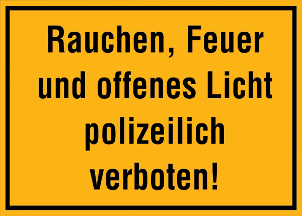 Feuerwehr Aufkleber -  Rauchen, Feuer und offenes Licht