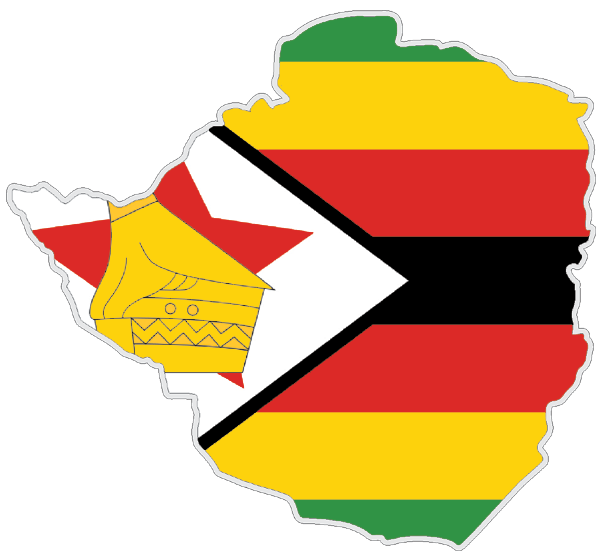 Simbabwe | Auf Contour geschnittene Flagge
