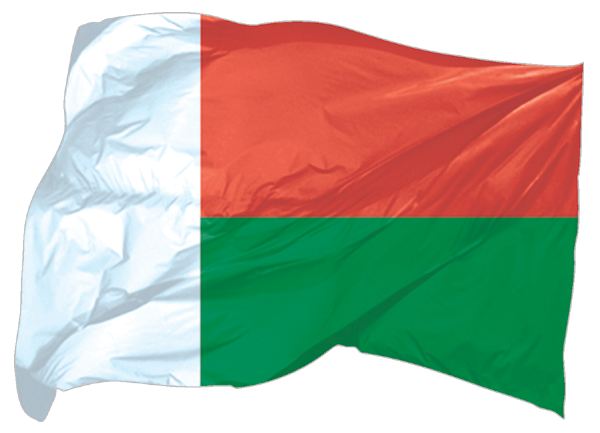 Madagaskar | wehende Flagge als Aufkleber