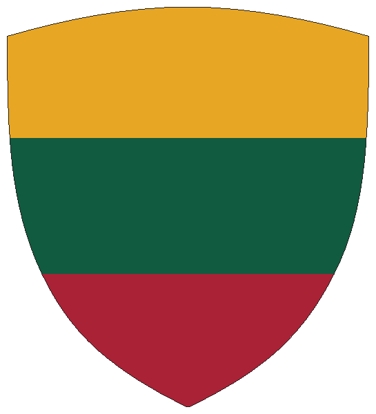 Litauen | Flagge -wappenförmig