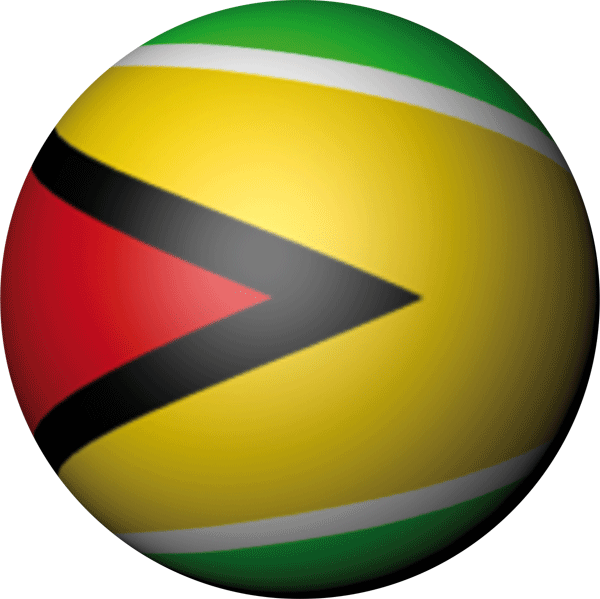 Guyana | Aufkleber in Kugelform