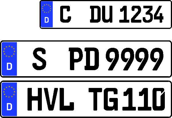 Kennzeichenaufkleber mit Ihrem Kennzeichen