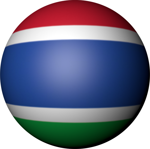 Gambia | Aufkleber in Kugelform