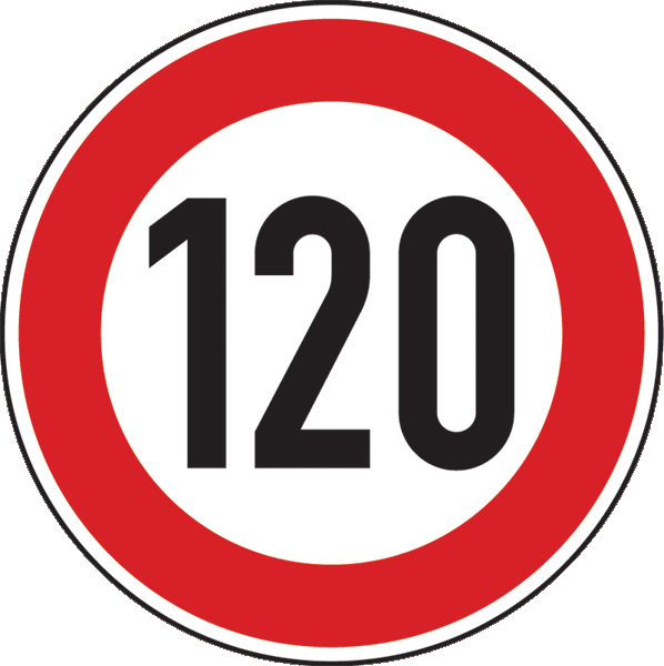 Verkehrszeichen 274.120 - Zulässige Höchstgeschwindigkeit 120 km/h