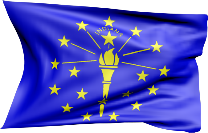 Indiana | Waving flag as a sticker